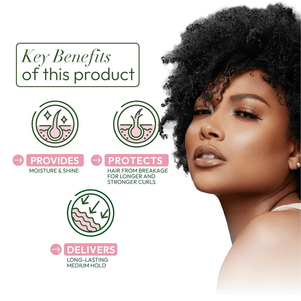 ORS Curlshow ingredient collage highlighting collagen and avocado oil for strengthening