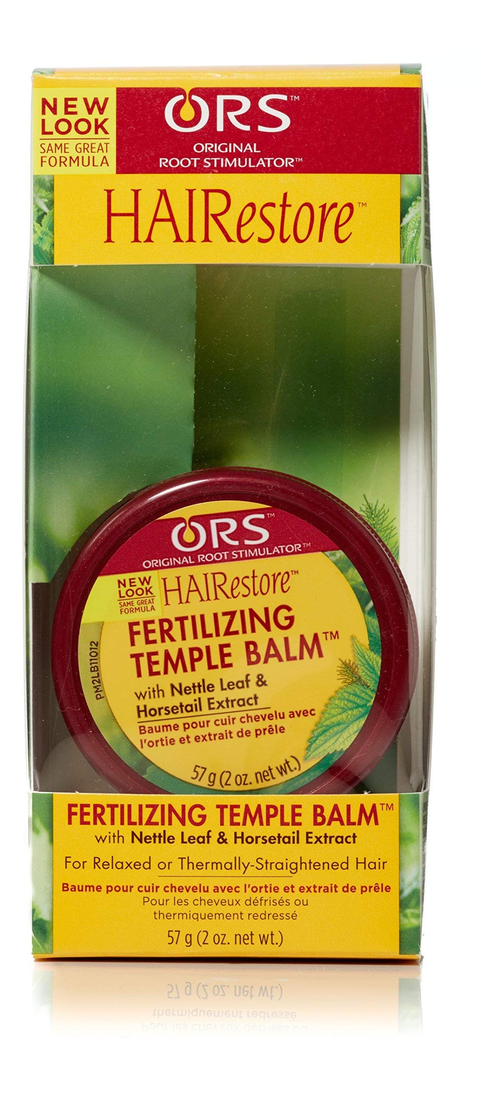 ORS HAIRestore front packaging showing jar and label, clear view and product size benefit