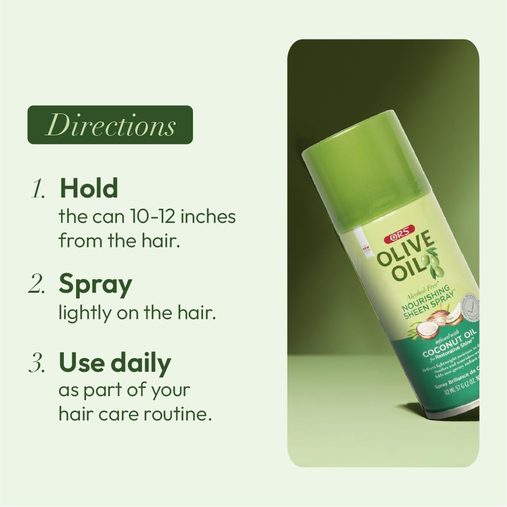 ORS spray on bathroom vanity next to toiletries, conveys everyday styling convenience