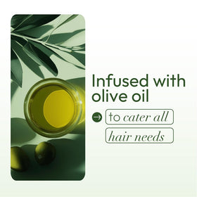 ORS bottle beside olive branch highlighting olive oil ingredient
