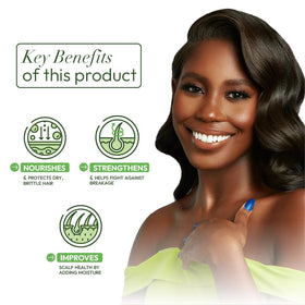 ORS applied on styled hair mid-lengths to ends showing added shine and manageability