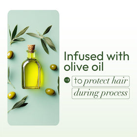 ORS olive oil relaxer in salon styling scene showing improved manageability and shine