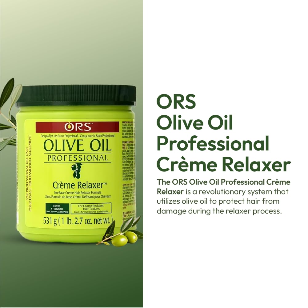 ORS olive oil relaxer cream texture close-up illustrating smooth slip and conditioning benefit