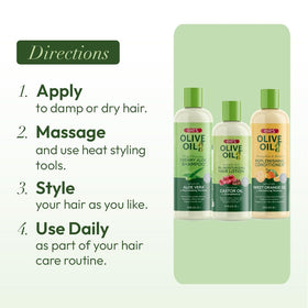 ORS finished hair after use showing added shine and manageability
