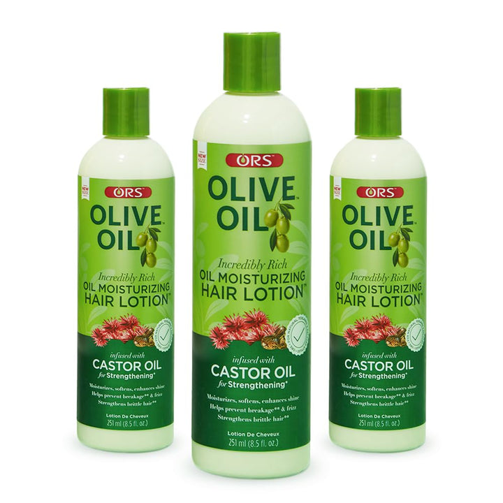 ORS bottle front packaging showing product benefits and shine