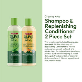 ORS label close-up on shampoo pump highlighting ingredient details