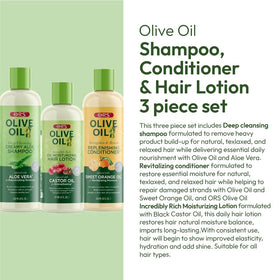 ORS shampoo pump close-up highlighting creamy aloe texture