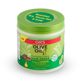 ORS Olive Oil Fortifying Cream close-up texture swirl illustrating creamy moisture