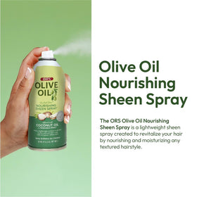 ORS nozzle close-up with coconut and olive imagery, demonstrates precise misting control