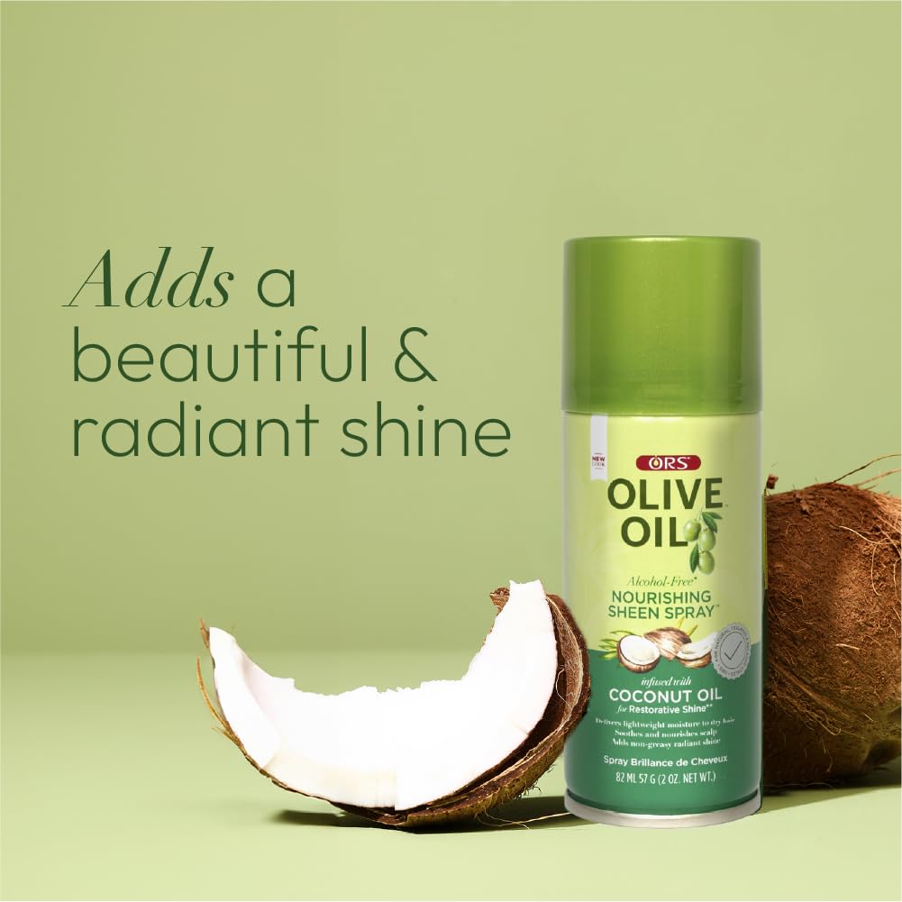 Close-up of hair strand after ORS spray, reveals smooth texture and reflective shine