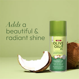 Close-up of hair strand after ORS spray, reveals smooth texture and reflective shine