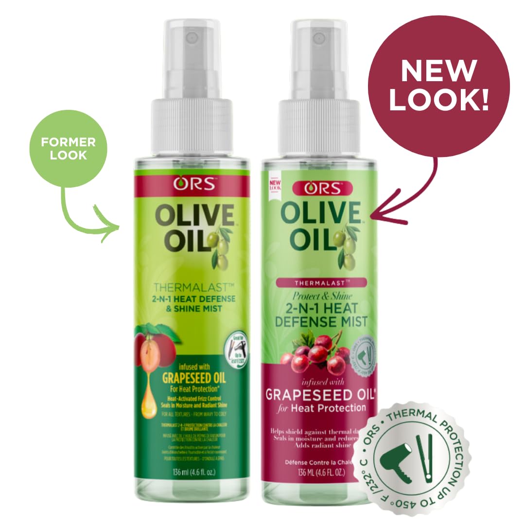 ORS mist on hair closeup showing smooth texture and improved shine