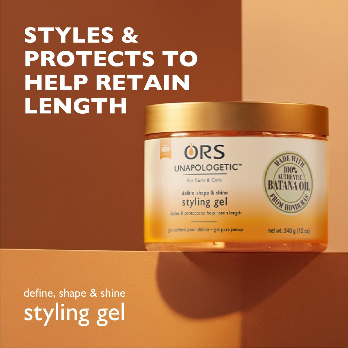 ORS styling gel texture in open jar highlighting smooth consistency