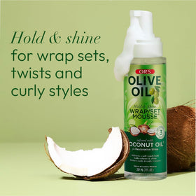 ORS used on wrapped hair rollers for defined, frizz-free sets
