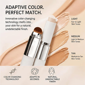 Orvyla Beauty blending on skin closeup showing adaptive shade match and dewy finish