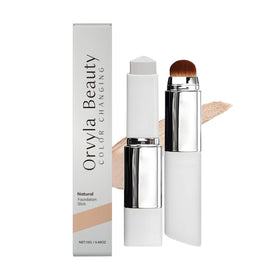 Orvyla Beauty front packaging showing the dual-ended foundation stick for quick touch-ups