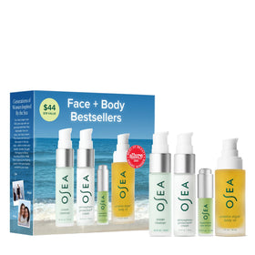 OSEA front packaging travel set showing four mini skin care items for easy routine