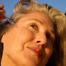 OSEA label close-up highlighting bio-retinol and peptide blend benefits
