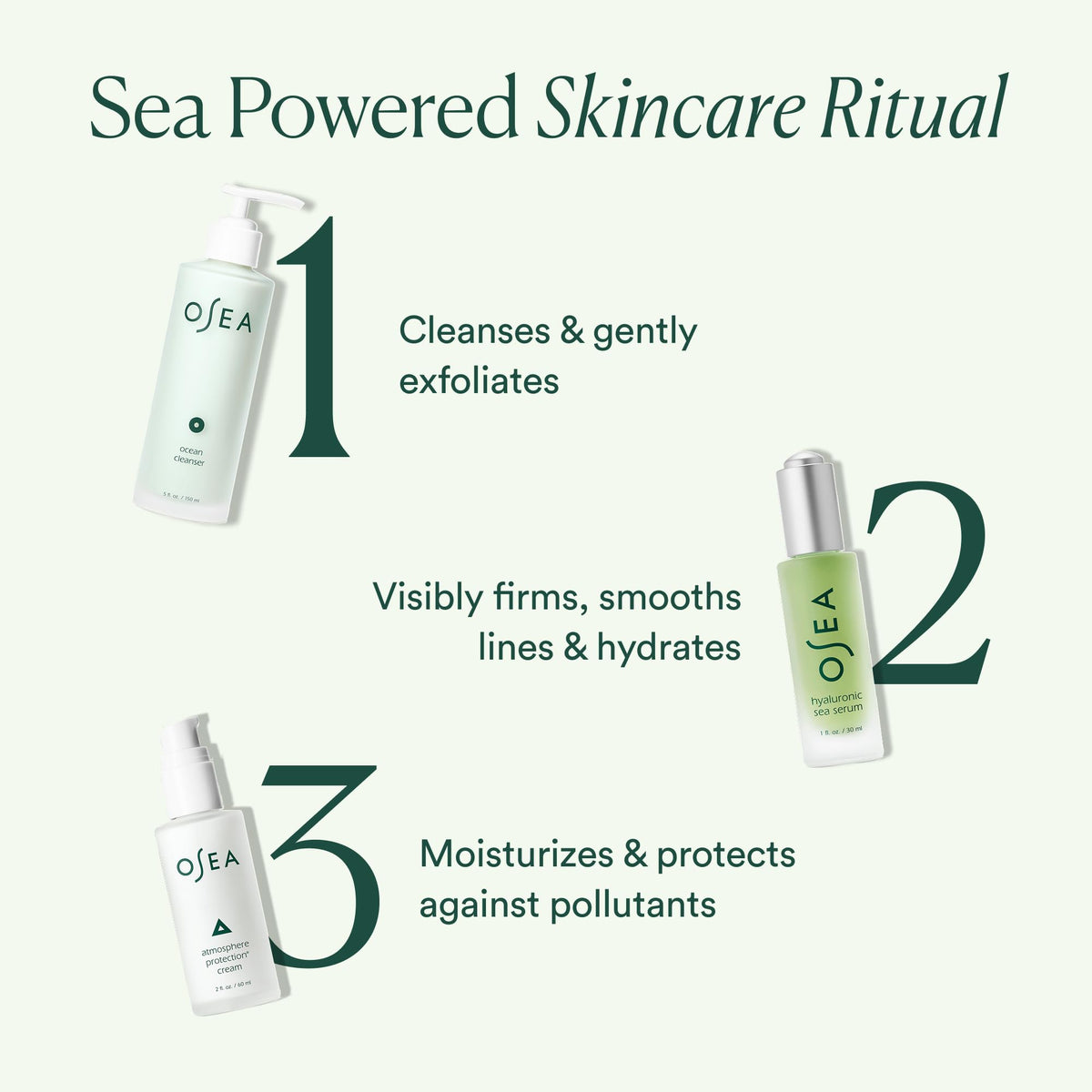 OSEA Ocean Cleanser in bathroom routine setting illustrating daily cleansing ritual benefits