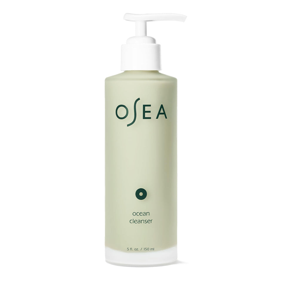 OSEA Ocean Cleanser front packaging showing label and 5 oz size, clear product benefit