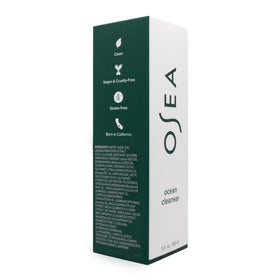 OSEA Ocean Cleanser recyclable packaging detail underscoring sustainable brand commitment