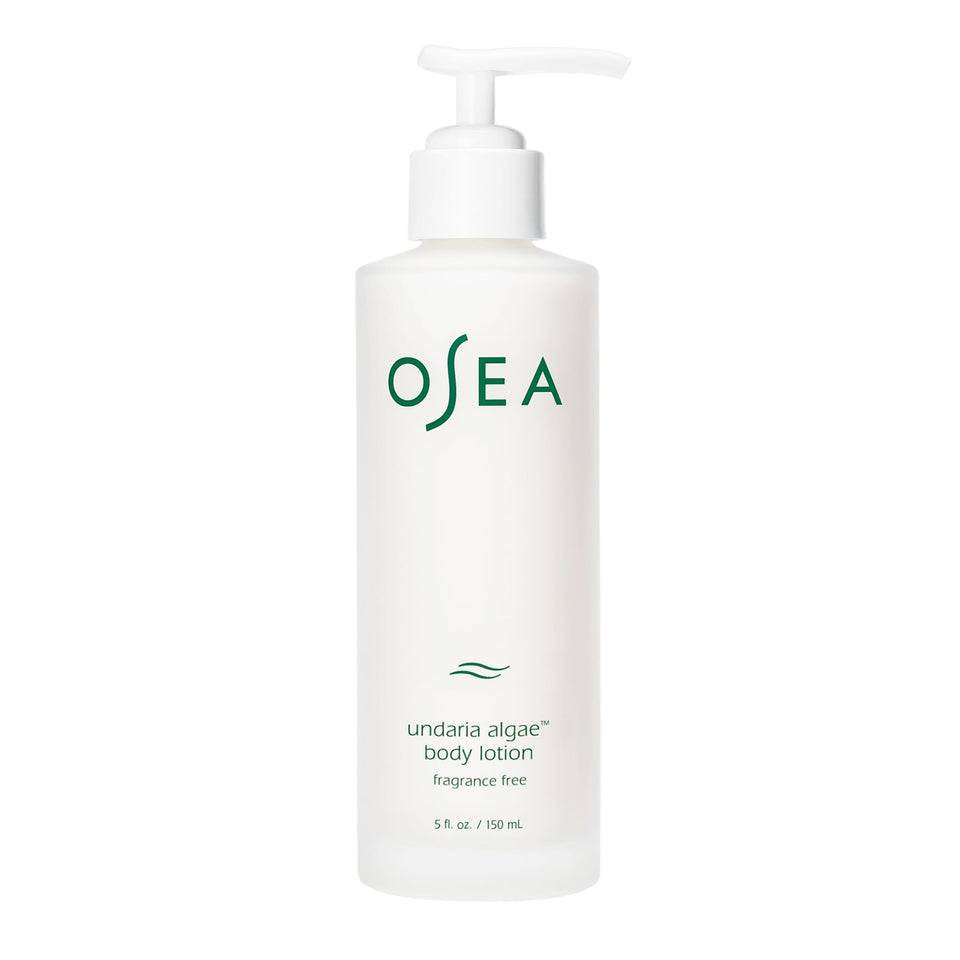 OSEA front packaging of lotion showing clean design and size benefit
