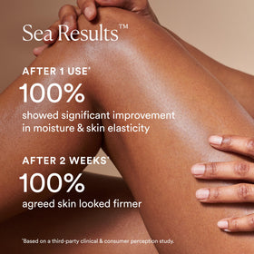 OSEA applying oil on arm to show smoothing and instant hydration benefit