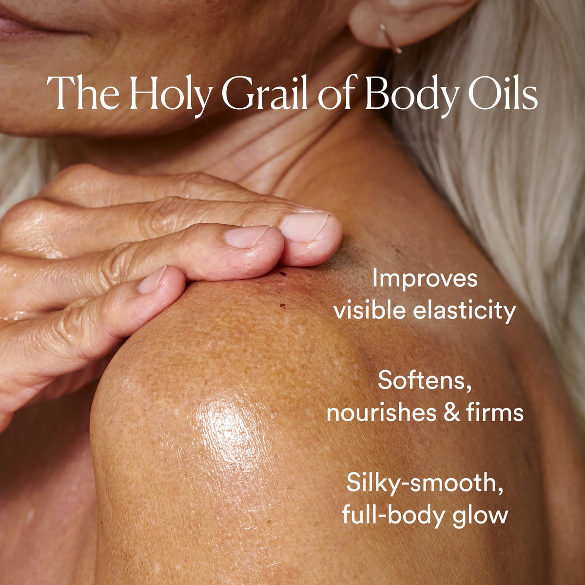 OSEA glossy oil texture close-up demonstrating lightweight, absorbing finish