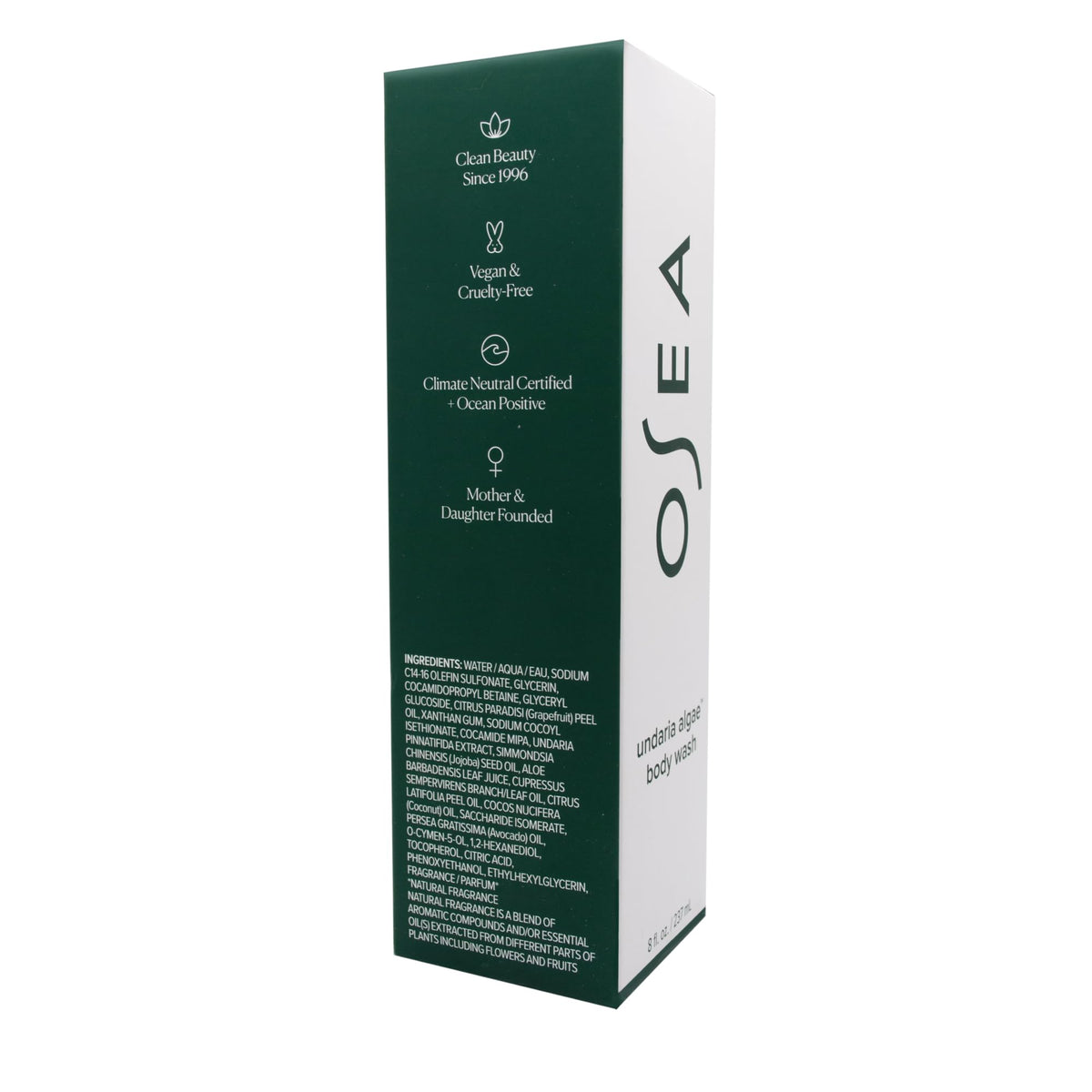 OSEA product on bathroom shelf styled for everyday routine benefit