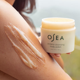 OSEA open jar showing creamy emulsified polish ready to nourish skin