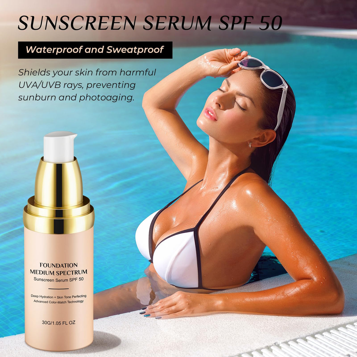 O.SECERT before-and-after split face showing coverage and natural finish benefit