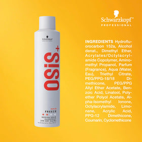 OSiS+ side label close-up highlighting heat and humidity protection features