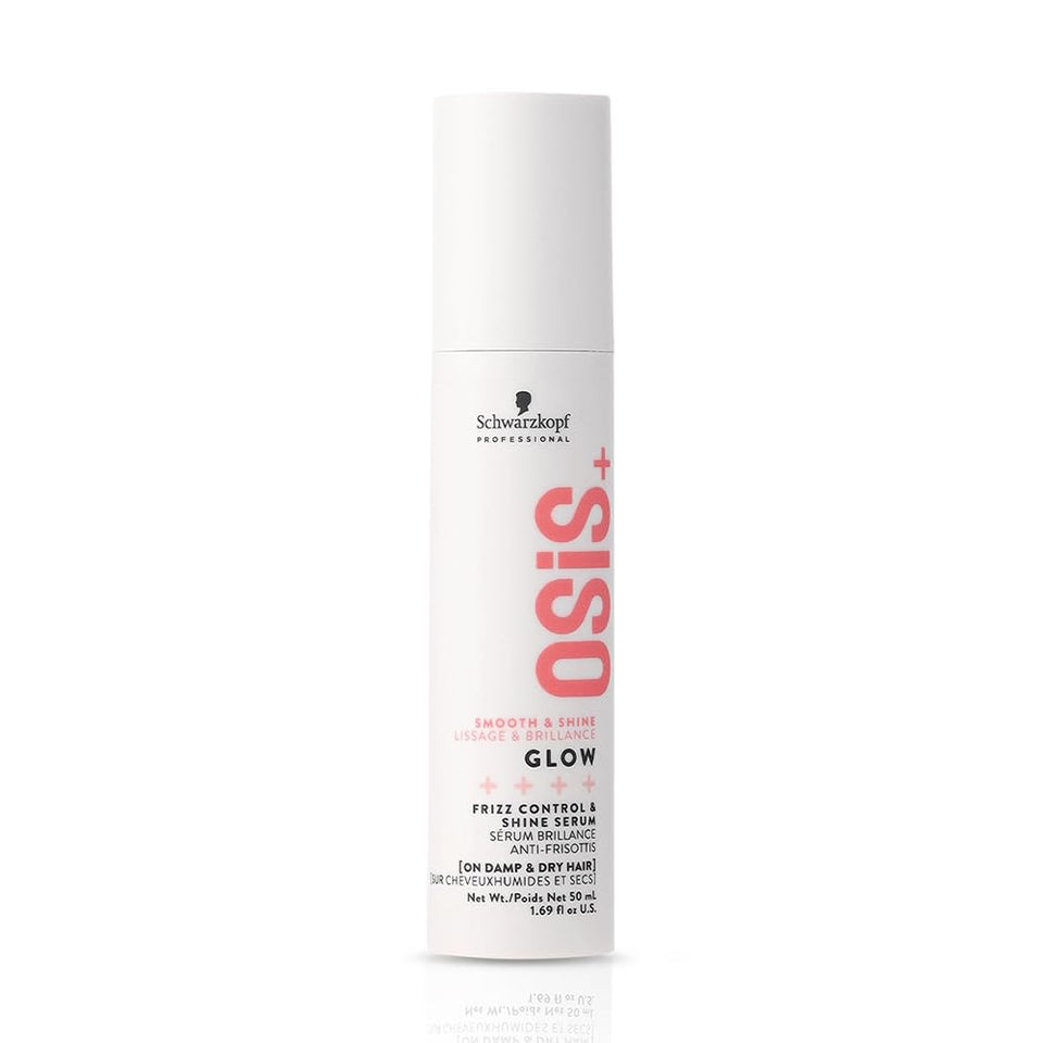 OSiS+ Glow front bottle showing label and compact size for easy use