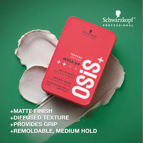 OSiS+ paste texture close-up highlighting matte, dry styling feel