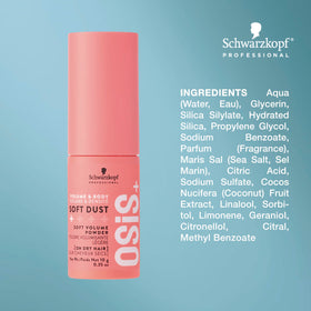 OSiS+ before and after comparison showing fuller hair and soft finish
