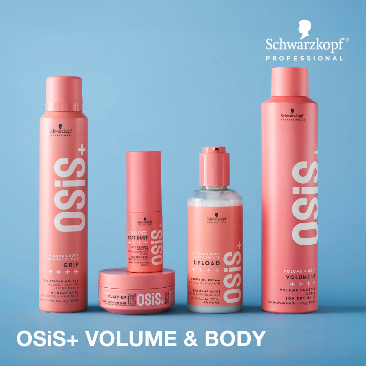 OSiS+ applied at hair roots creating instant lift and natural volume