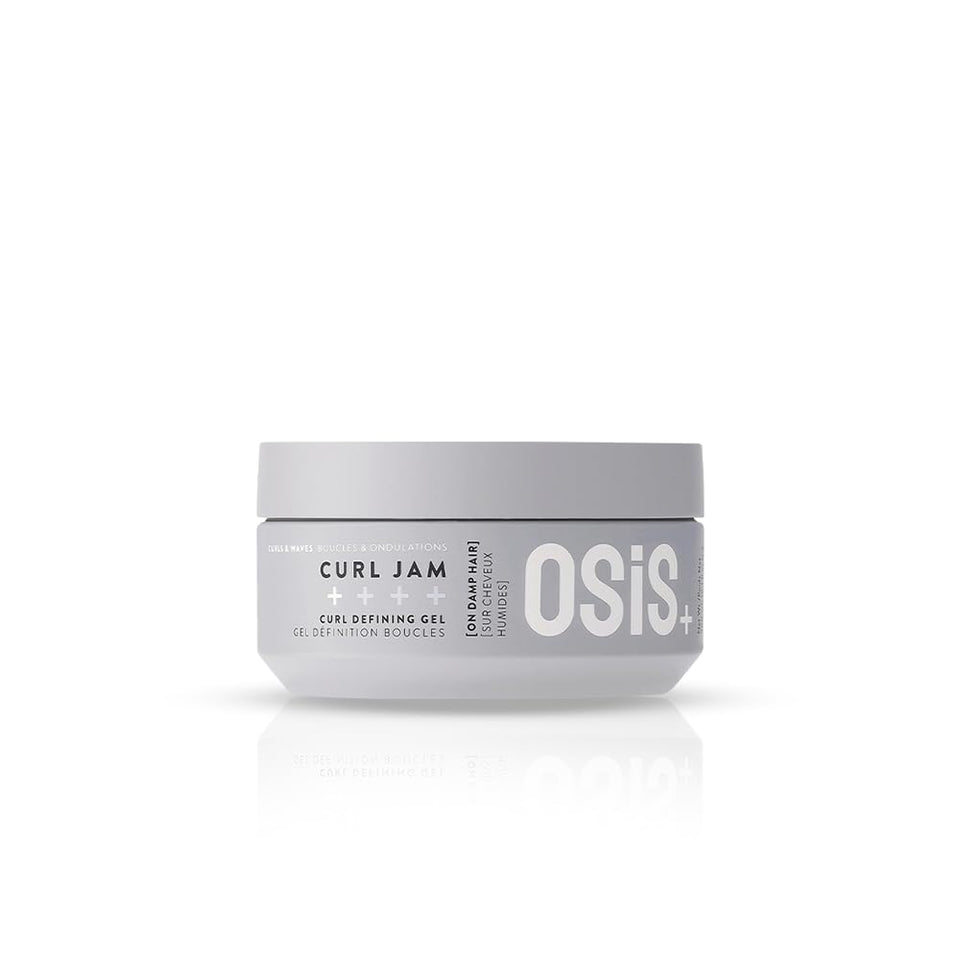 OSiS+ Curl Jam front jar showing packaging and product name with clear benefit