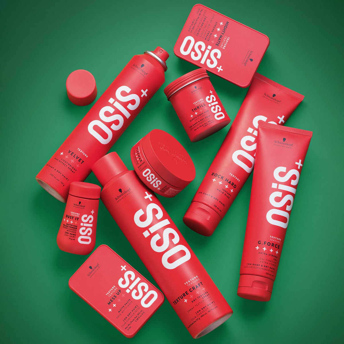OSiS+ styled hair lifestyle shot showing matte textured volume and natural finish