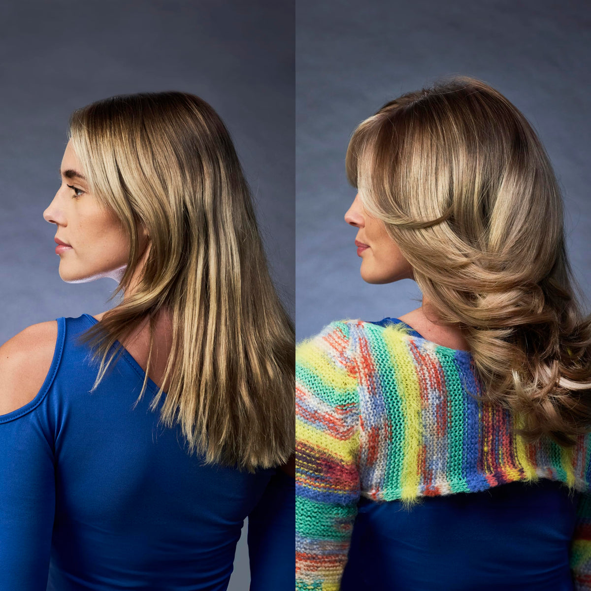OSiS+ on styled wavy hair, illustrating brushable hold and shine