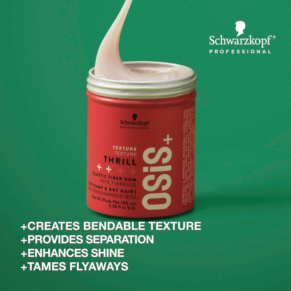 OSiS+ Thrill open jar texture close-up highlighting fiber consistency and moldability
