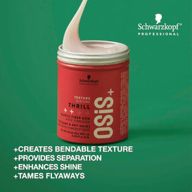 OSiS+ Thrill open jar texture close-up highlighting fiber consistency and moldability