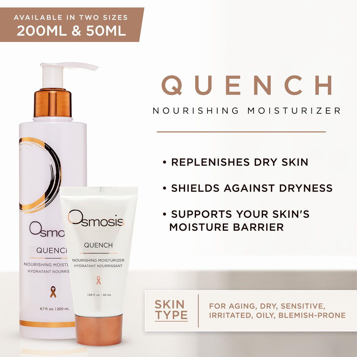 OSMOSIS close-up cream texture highlighting smooth hydrating finish