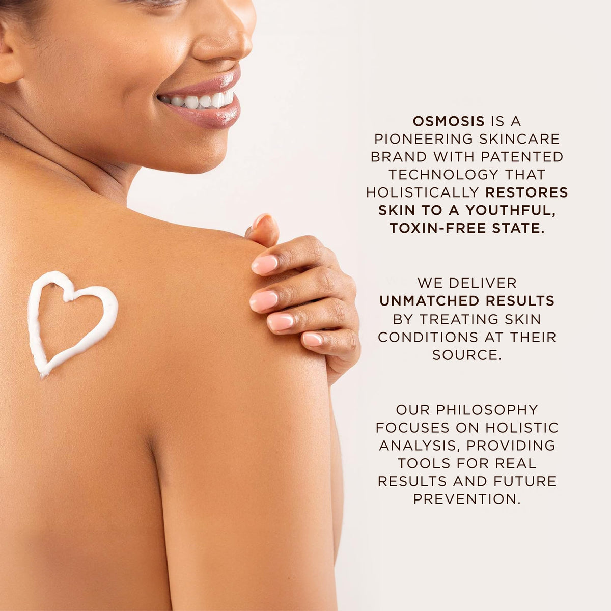 OSMOSIS StemFactor before and after concept image suggesting smoother texture and renewed radiance