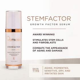 OSMOSIS StemFactor texture close-up demonstrating lightweight serum and quick absorption benefit