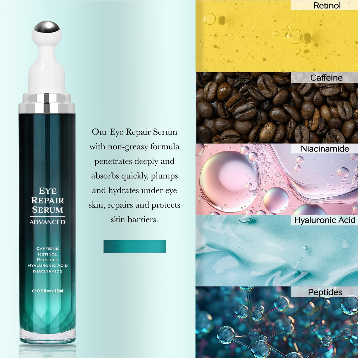 OSNOIA silky serum texture on fingertip showing fast absorption and hydration