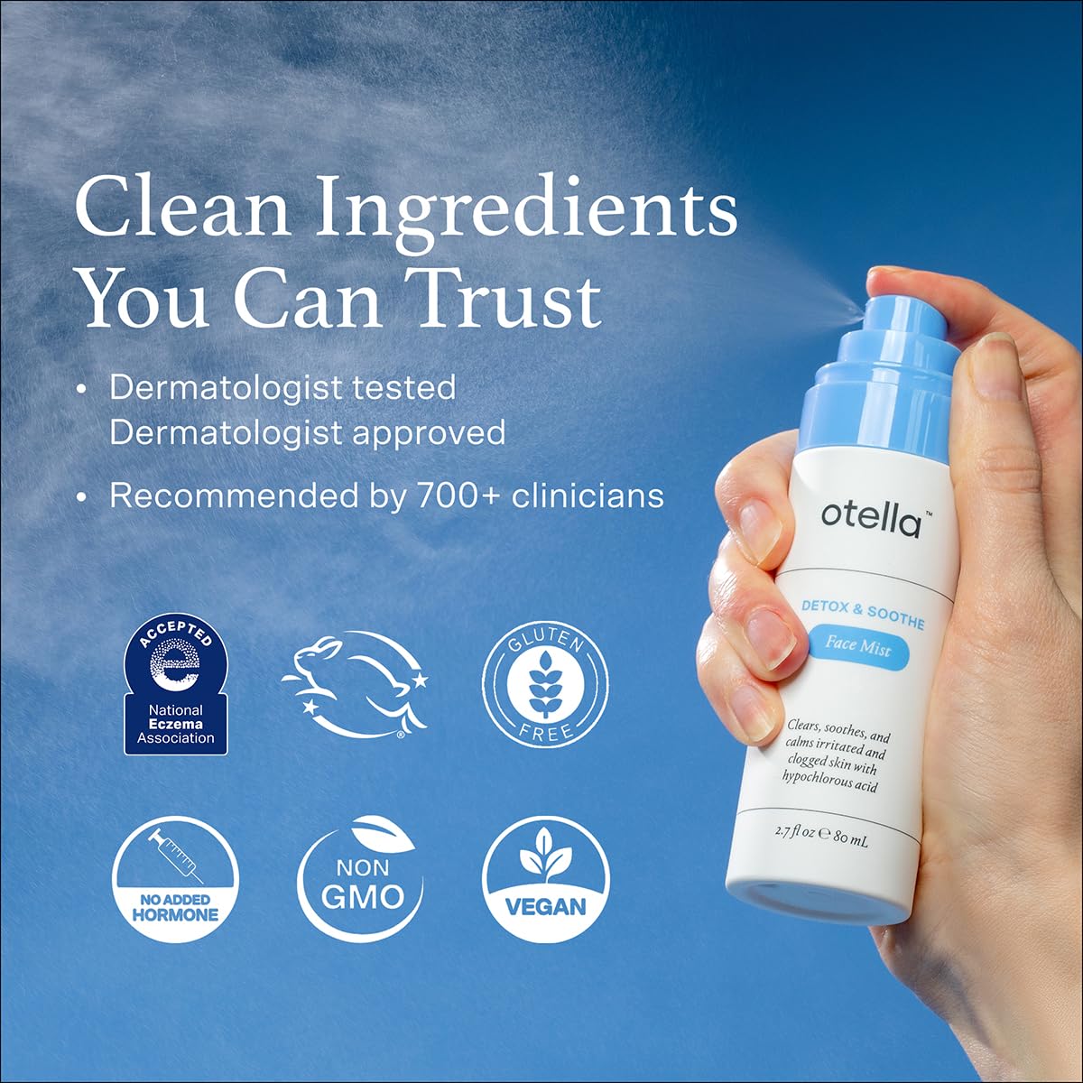 Otella droplet on skin texture demonstrating gentle hydration benefit