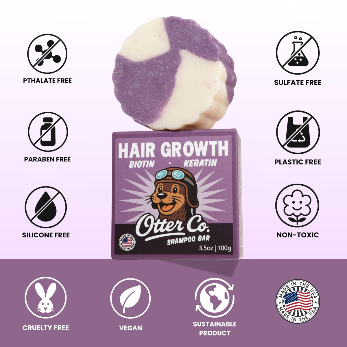 Otter Co shampoo bar inside gym bag illustrating leakproof convenience