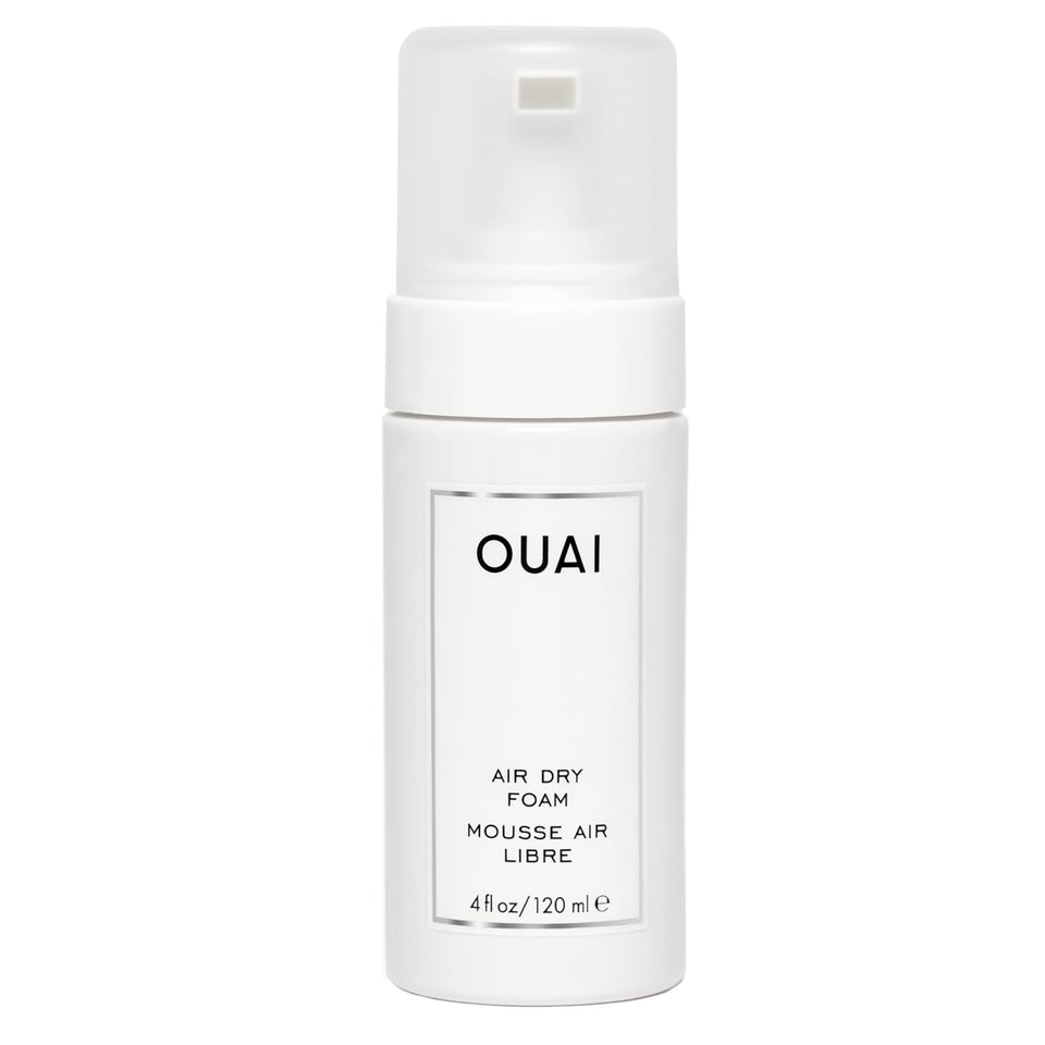 OUAI front packaging showing 4 oz mousse and clear branding benefit: travel-friendly