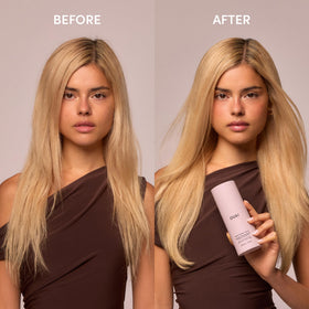OUAI applying detox shampoo lather at scalp for deep-clean benefit