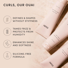 OUAI curl cream chia and linseed oils close-up emphasizing nourishment